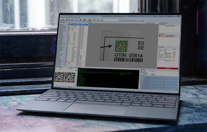 ValidateDMX displays datamatrix verification results on screen